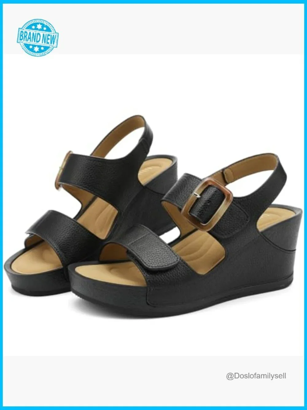 Chunky Wedge Platform Sandals Comfortable Lightweight Slip Resistant Slingback